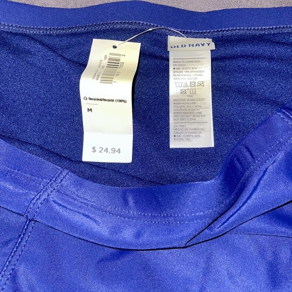 Old Navy, navy blue, high-waisted bikini bottoms, size M - Picture 3 of 4